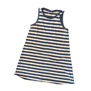 GAP Sleeveless Mini Swing  Tank Dress Size Medium Blue White Striped Relaxed Fit